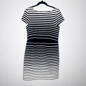 Loft Black and White Stripe Dress